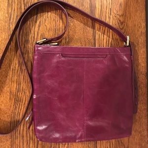 Hobo leather wine colored crossbody purse